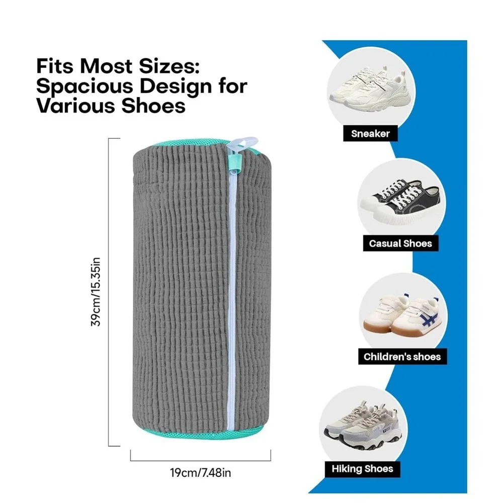 Shoe washing machine bags, 2 pack X-Large durable, thick soft tennis‎ Shoes Gray